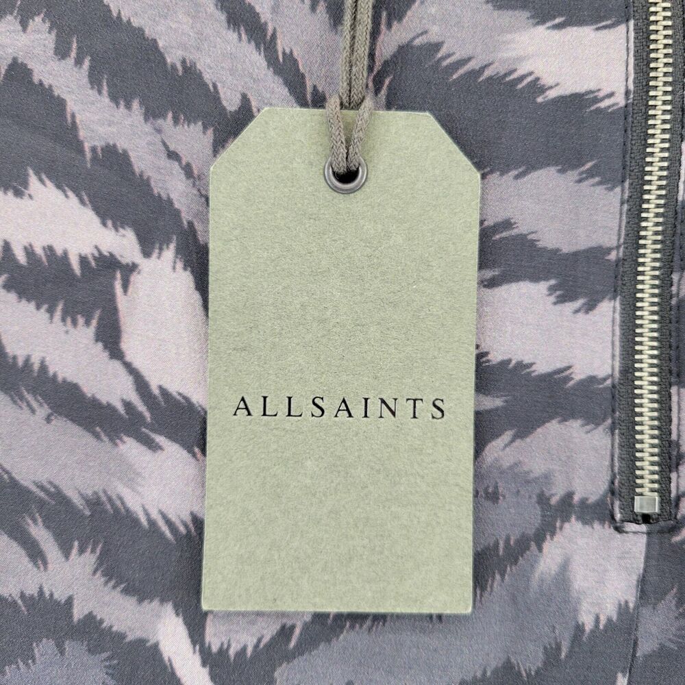 Allsaints Womens Blouse‎ Size XS Fayre Remix Top Gray Print Viscose Long Sleeve - Picture 7 of 15
